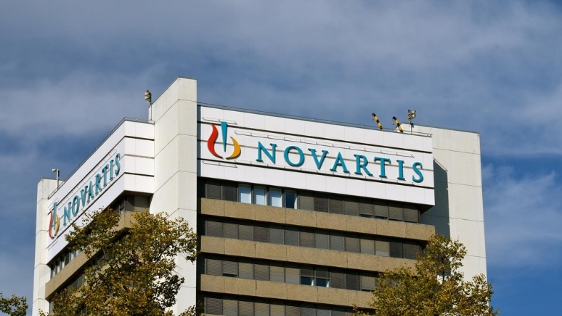 Novartis headquarters building exterior with company logo